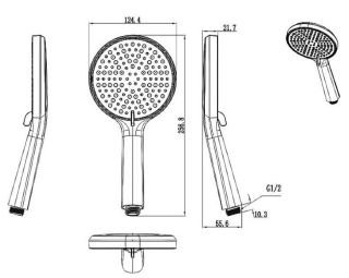 Лейка для душа Raglo R450.50.03 золотой сатин
